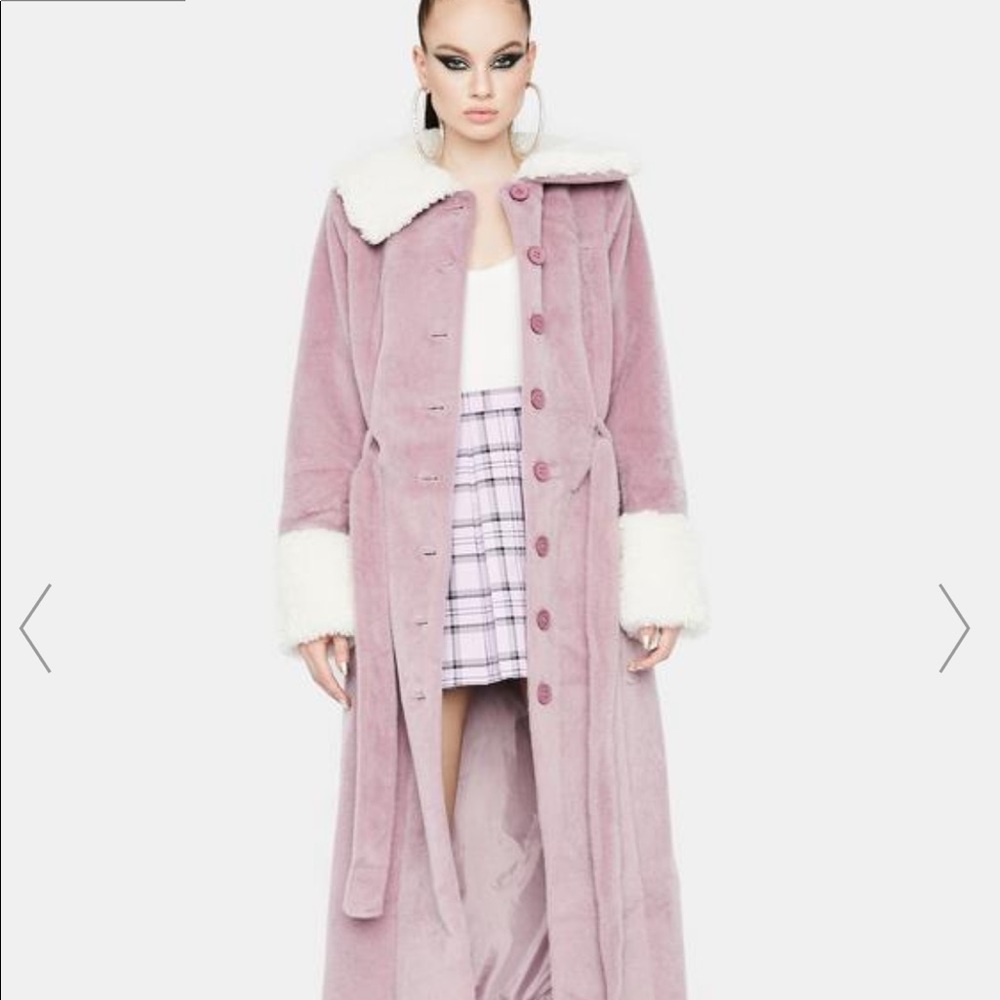 Sold out faux fur trench coat